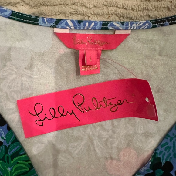 Lilly Pulitzer Blue and Green Floral Dress - Picture 4 of 5